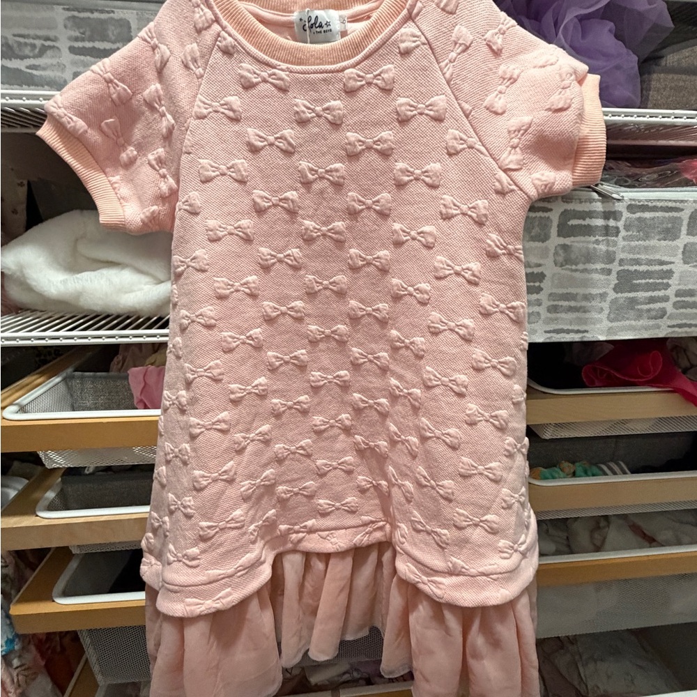 Lola + The Boys Pink Textured Casual Dress